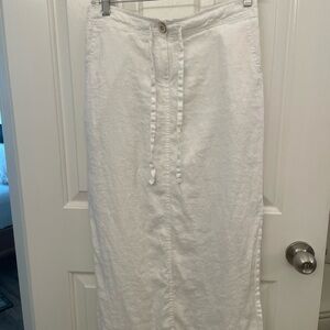White linen skirt
